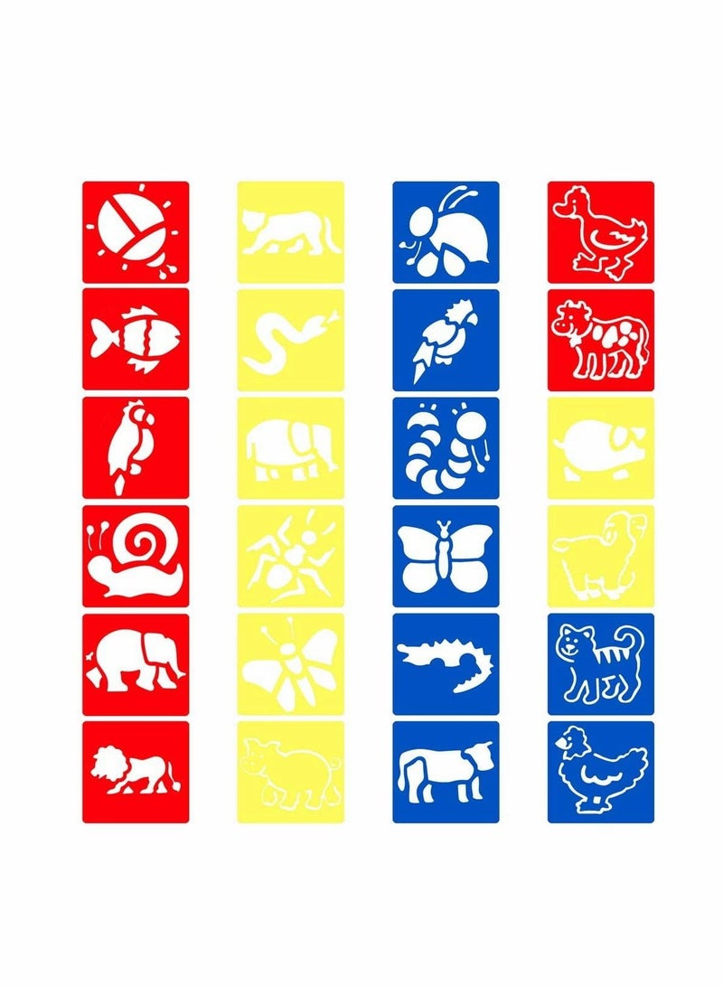 KASTWAVE Animal Shape Stencils, 24 Pack Kids Painting Washable Stencil Set Plastic Stencils - Image 3