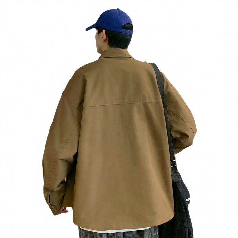 Long Sleeve Shirt Jacket for Men Spring Autumn Casual Coat - Image 5