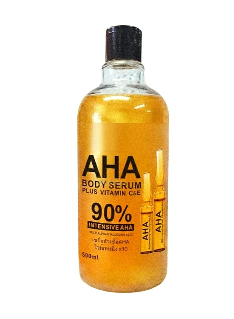 سيروم الوجه والجسم 90% أحماض ألفا هيدروكسي المكثفة لترطيب أعمق ومكافحة الشيخوخة ,بالإضافة إلى فيتامين سي & إي 500 مل .