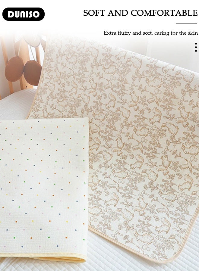 DUNISO Baby Waterproof Bed Pad Bed Wetting Pads Washable Mattress Protector Pads for Baby Reusable Incontinence Underpads Toddler Potty Training Pads Baby Waterproof Pad Mat 80*100cm - Image 4