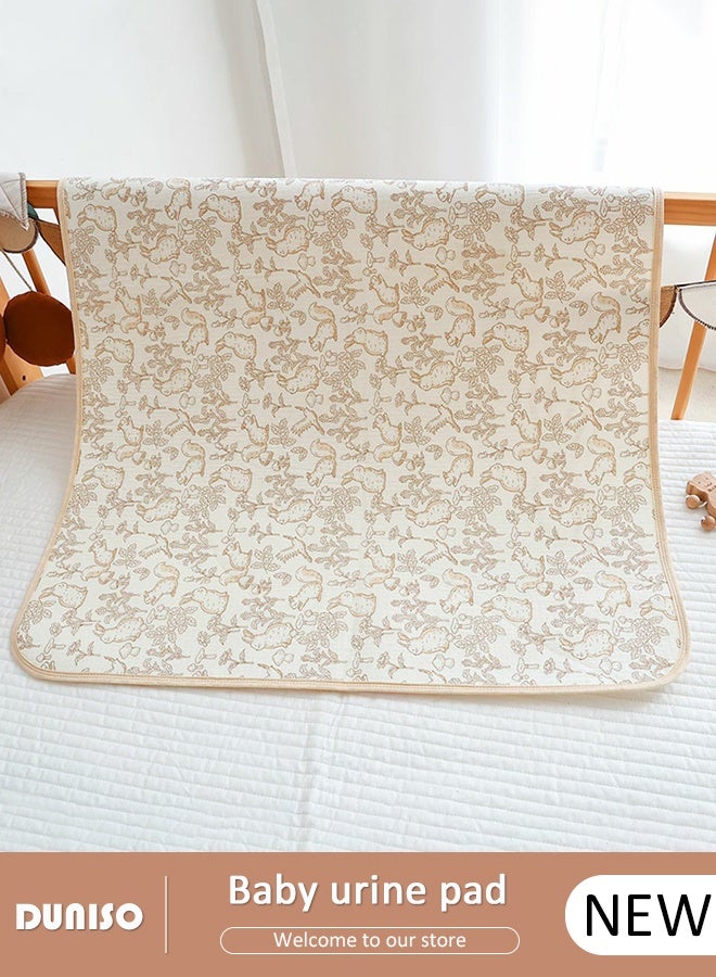 DUNISO Baby Waterproof Bed Pad Bed Wetting Pads Washable Mattress Protector Pads for Baby Reusable Incontinence Underpads Toddler Potty Training Pads Baby Waterproof Pad Mat 80*100cm - Image 1