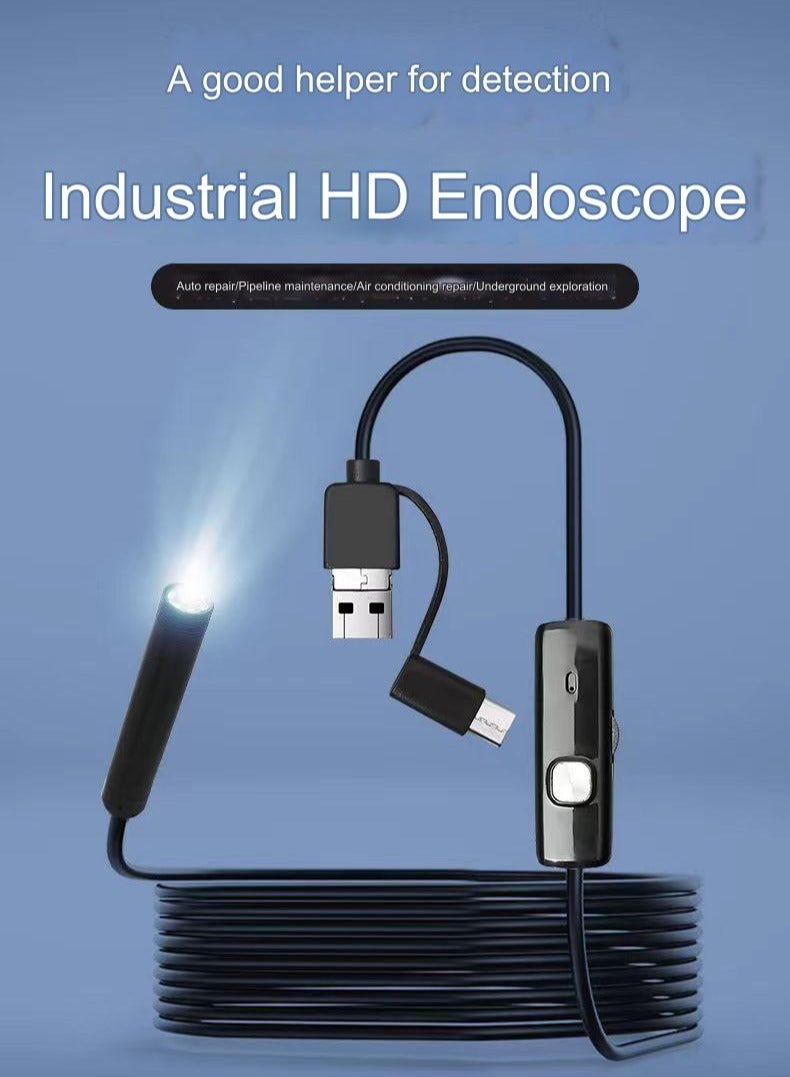 Endoscope Camera with Light, 7mm Endoscope with 6 LED Lights, IP67 Waterproof Inspection Camera,For Android Smartphone Table iPad PC(2 M)  - Image 2