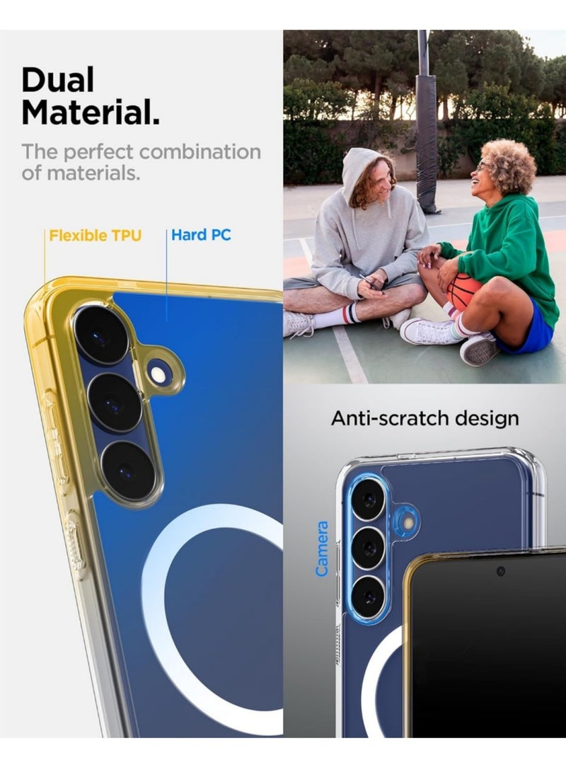Aookay Magnetic for Samsung Galaxy A17 5G/4G Case, Compatible with Mag-Safe, Slim Thin Hard Back Soft Bumper Not-Yellowing Mil-Shockproof Protective Phone Cover for Samsung A17 5G (Clear) - Image 5