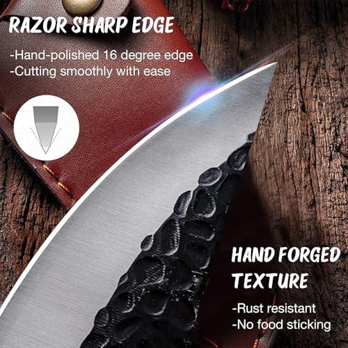 CRENTILA Chefs Knife 8 Inch Ultra Sharp High Carbon German Stainless Steel Forged Blade,for Meat Cutting, Ergonomic Wooden Handle, Premium Chef Knife for Home Kitchen Restaurant (5.in Wooden bleck) - Image 5