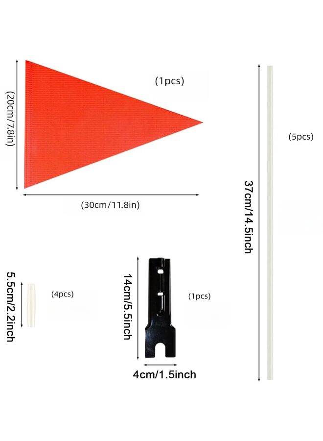 علم دراجة مكون من 12 قطعة، طوله 6 أقدام، علم أمان عالي الوضوح مع عمود علم من الألياف الزجاجية المتينة، علم دراجة من البوليستر المقاوم للتمزق، علم دراجة ومقود دراجة، علم الولايات المتحدة الأمريكية، علم دراجة مقاوم للماء - Image 2