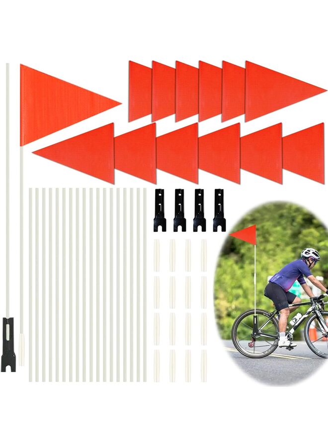 علم دراجة مكون من 12 قطعة، طوله 6 أقدام، علم أمان عالي الوضوح مع عمود علم من الألياف الزجاجية المتينة، علم دراجة من البوليستر المقاوم للتمزق، علم دراجة ومقود دراجة، علم الولايات المتحدة الأمريكية، علم دراجة مقاوم للماء - Image 1