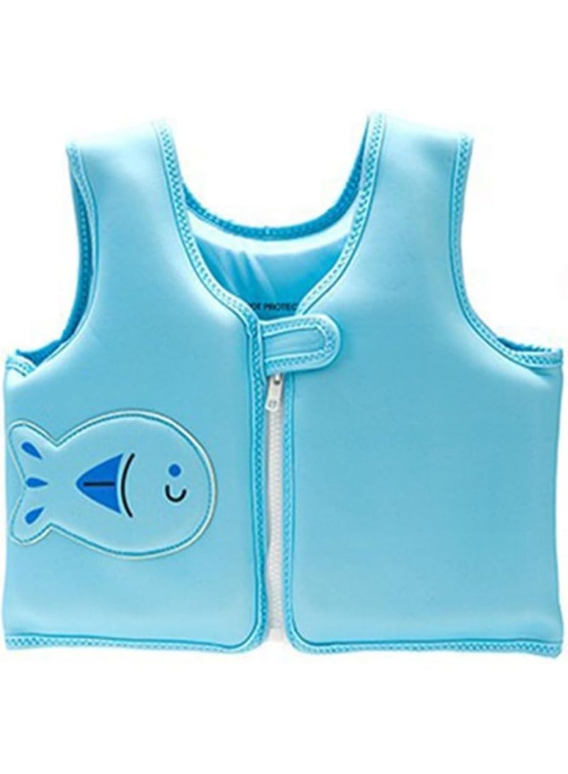 AUTOYSUR Kids Swim Vest Child Swimming Jackets Toddlers Floatie Swim Trainer Jackets Swimwears for Child Learn Swiming Training Blue  - Image 1