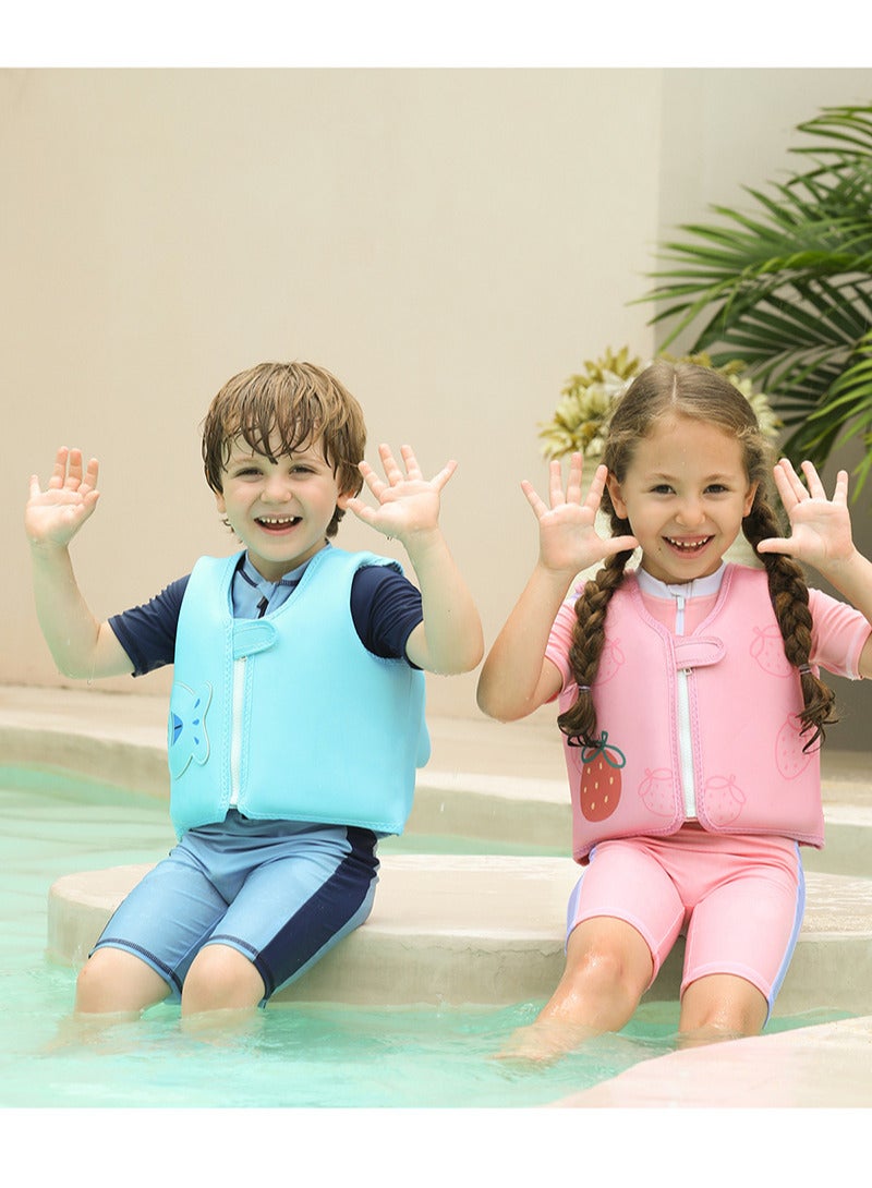 AUTOYSUR Kids Swim Vest Child Swimming Jackets Toddlers Floatie Swim Trainer Jackets Swimwears for Child Learn Swiming Training Blue  - Image 4