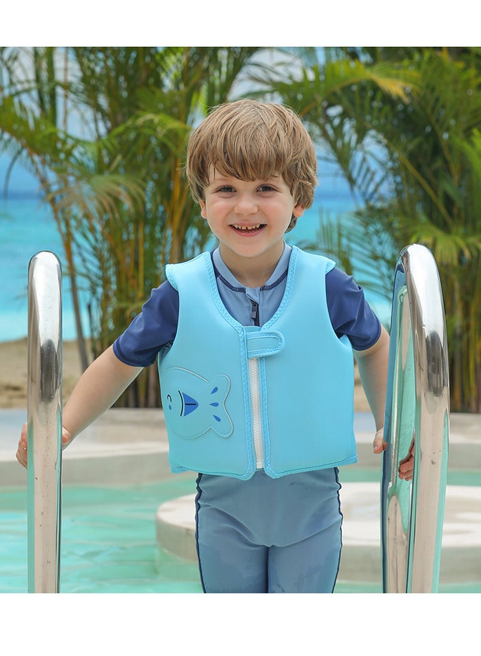 AUTOYSUR Kids Swim Vest Child Swimming Jackets Toddlers Floatie Swim Trainer Jackets Swimwears for Child Learn Swiming Training Blue  - Image 3