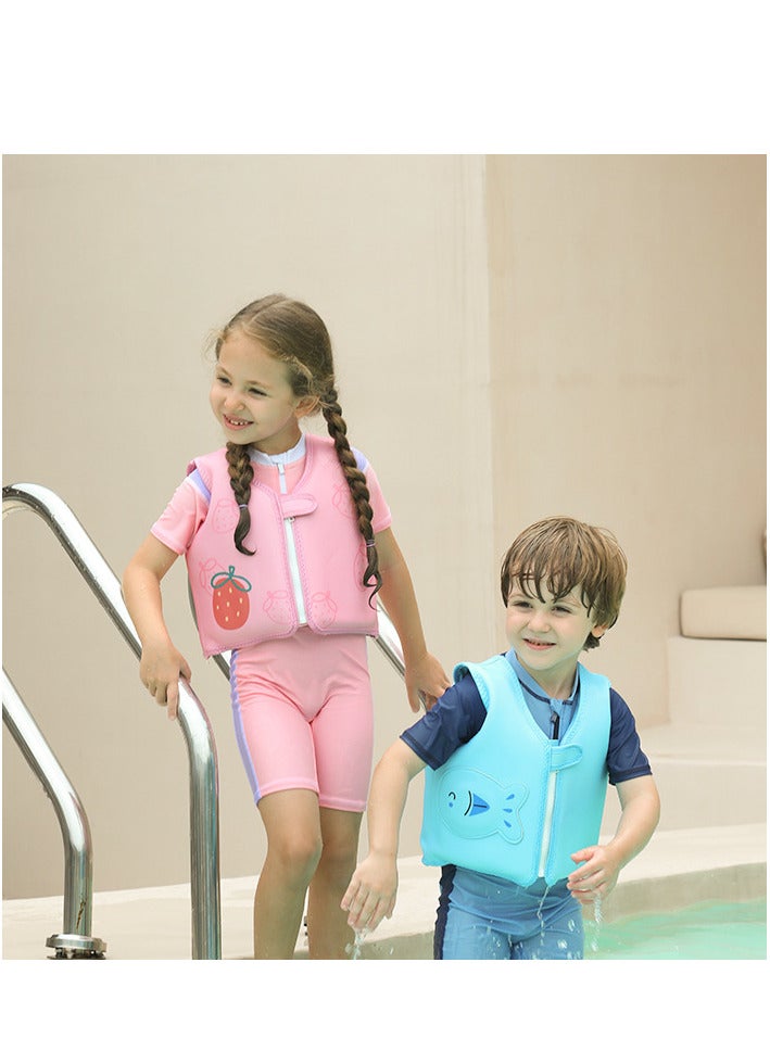 AUTOYSUR Kids Swim Vest Child Swimming Jackets Toddlers Floatie Swim Trainer Jackets Swimwears for Child Learn Swiming Training Blue  - Image 5