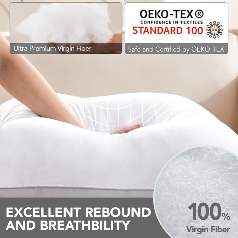Deconovo Deconovo 18x18 Inch Pillow Inserts Set of 2  Polyester Decorative Indoor Throw Pillow Inserts/Fillers  Soft Fluffy Plump Pillow Stuffer for Bed Pillow Sham  Square Couch Sofa Cushion Pillow  - Image 3