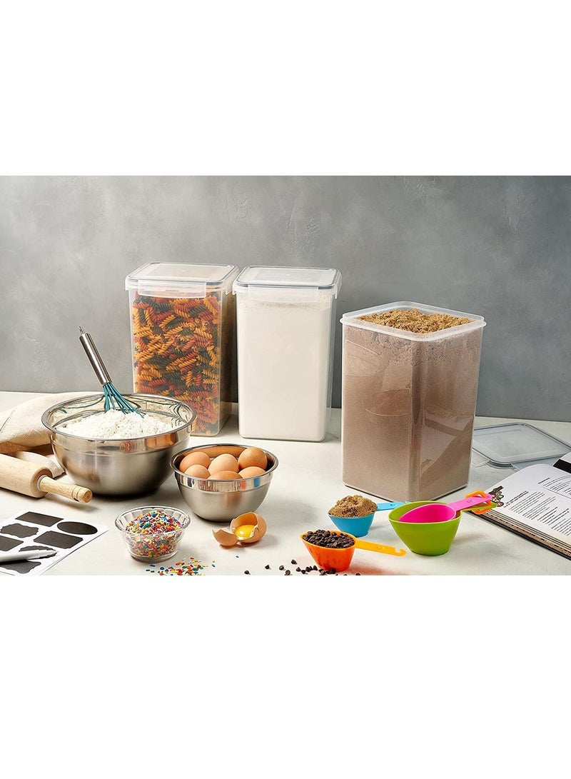 MIXDE 2 Pack Large Food Storage Containers with Lids Airtight 6.5L /220 oz,for Flour,Sugar,Baking Supply and Dry Food Storage-with Labels,Marker and Spoon Set  - Image 5