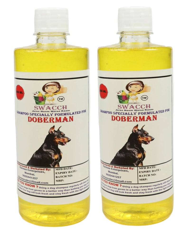swacch Shampoo | Puppy Safe Shampoo | PH Balanced | Ditch to Itch for Doberman Dog Shampoo 500ml Pack of 2 (Lemon) + Spike Ball Chew Toy Combo Pack - Image 2