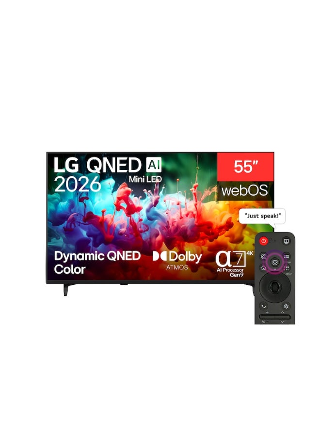 LG 55 inch LG QNED AI Mini LED QNED72 4K Smart TV 2026 55QNED72B6T Black - Image 1