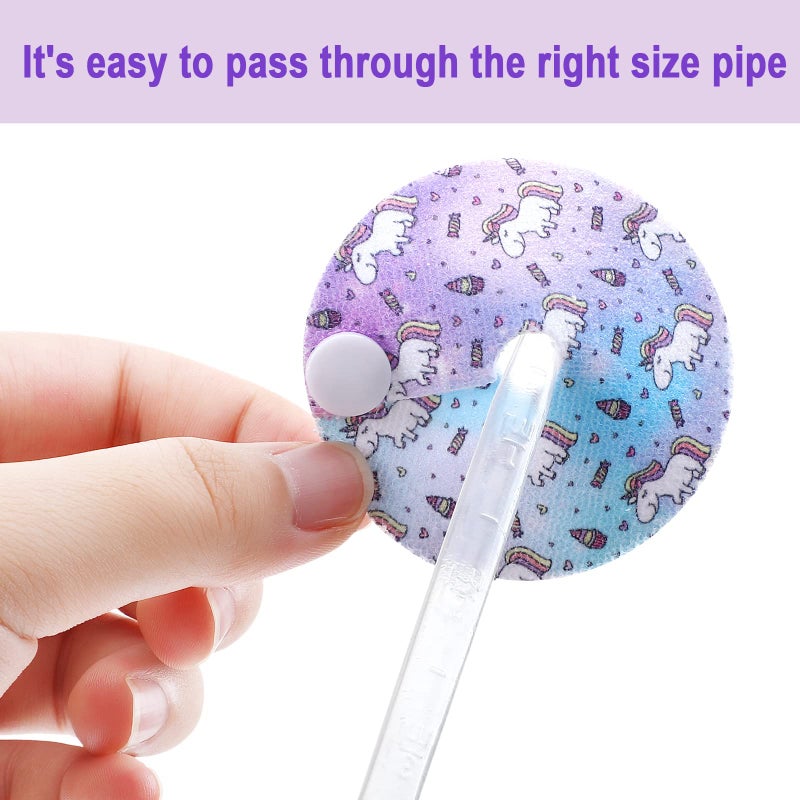 Breling 24 Pack G Tube Button Covers Cotton Pads for Feeding Support G Tube Accessories, Unicorn Feeding Button Pads Supplies Nursing Breast Supplies for Women - Image 5