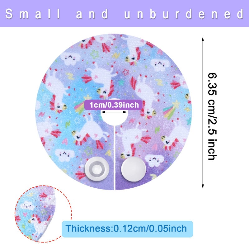Breling 24 Pack G Tube Button Covers Cotton Pads for Feeding Support G Tube Accessories, Unicorn Feeding Button Pads Supplies Nursing Breast Supplies for Women - Image 3