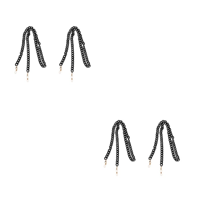 📦 سلسلة نظارات أكريليك مع حبل تعليق أسود مقاوم للانزلاق - Image 1