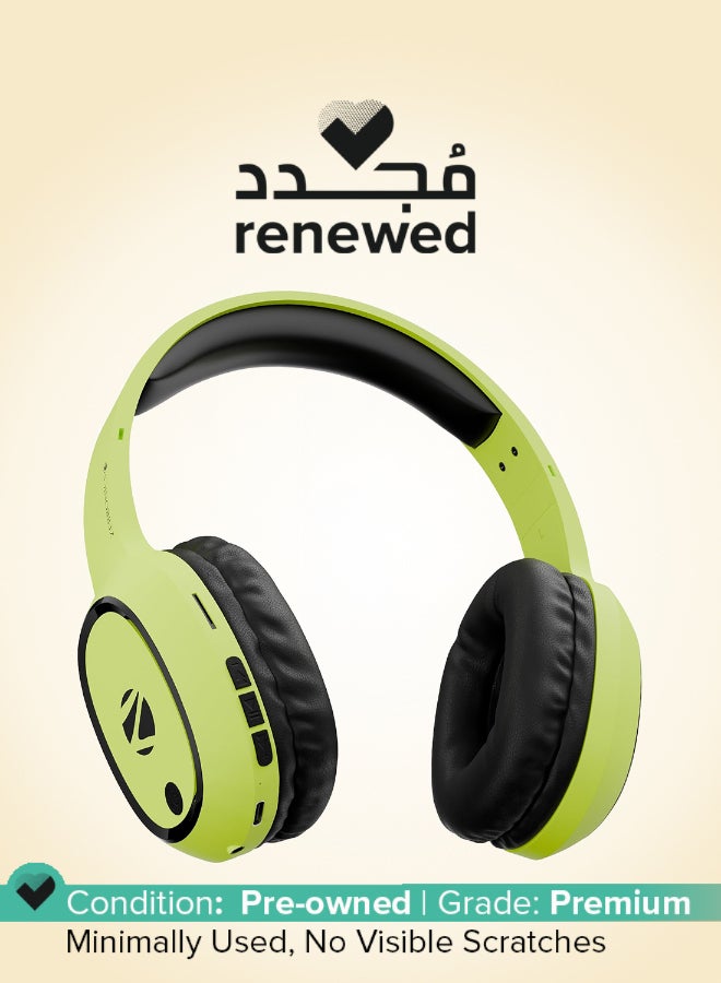 ZEBRONICS Renewed - Thunder Bluetooth Wireless On Ear Headphone with FM, mSD, 60hrs Playback and Mic - Neon Yellow - Image 1