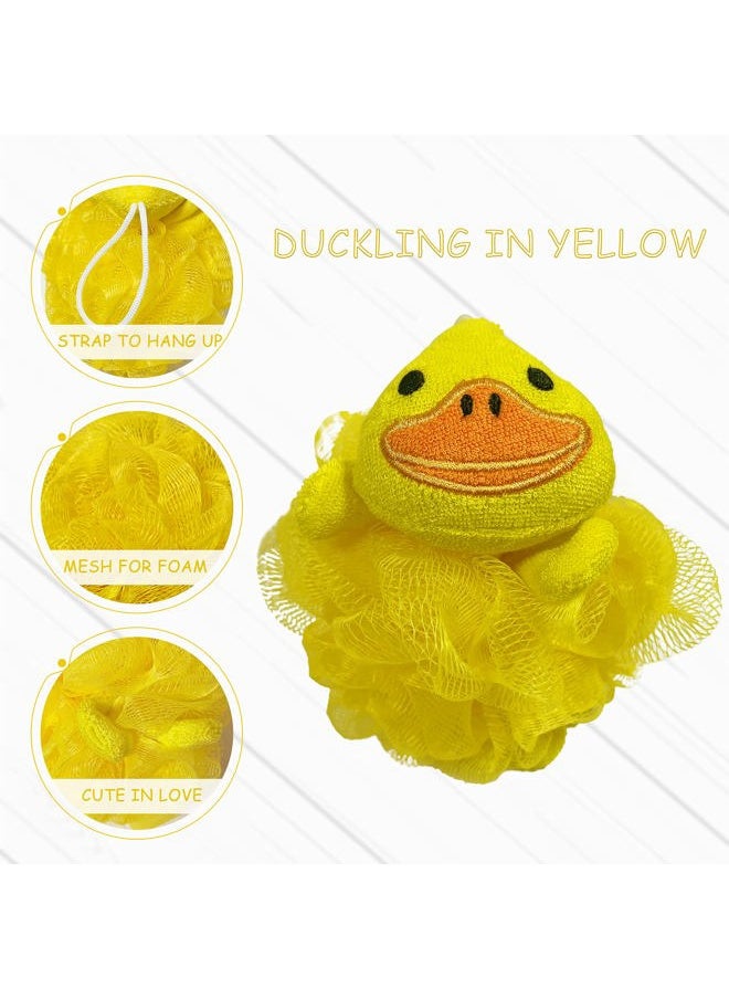 Bleu Bath - (4 Pack) Lovely Animal Design Kids Exfoliating Bath Scrubber Body Scrubber Shower Ball for Baby Toddler Kids Gentle Exfoliating Bath Sponge Loofah Pouf in Colorful Design (Joyful TERRICOLE) - Image 1