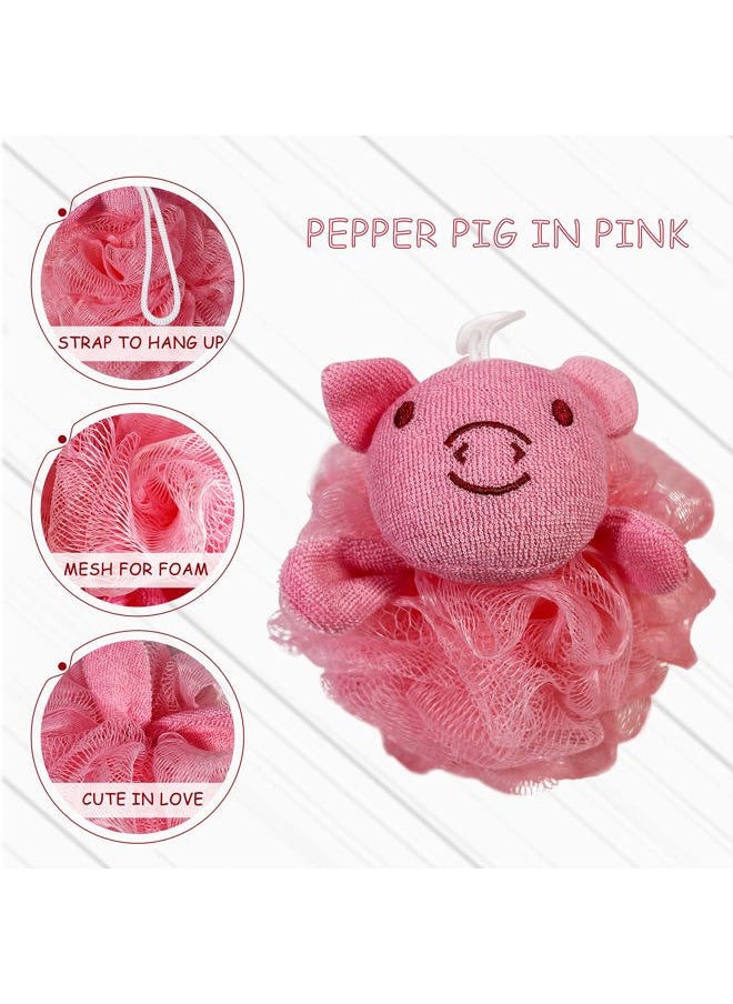Bleu Bath - (4 Pack) Lovely Animal Design Kids Exfoliating Bath Scrubber Body Scrubber Shower Ball for Baby Toddler Kids Gentle Exfoliating Bath Sponge Loofah Pouf in Colorful Design (Joyful TERRICOLE) - Image 1