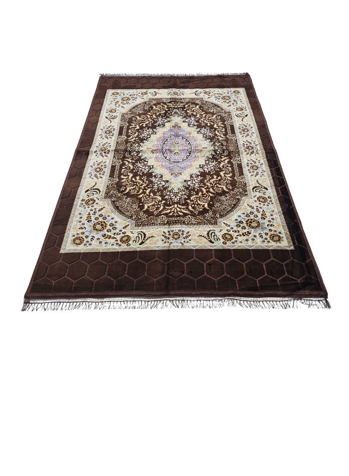 SMART HOME Excellent velvet carpets and rugs, padded and soft to the touch, with beautiful 3D patterns a ground seating mat for trips, camping, hiking, and wilderness, a luxurious rug, size 230X160 cm - Image 1