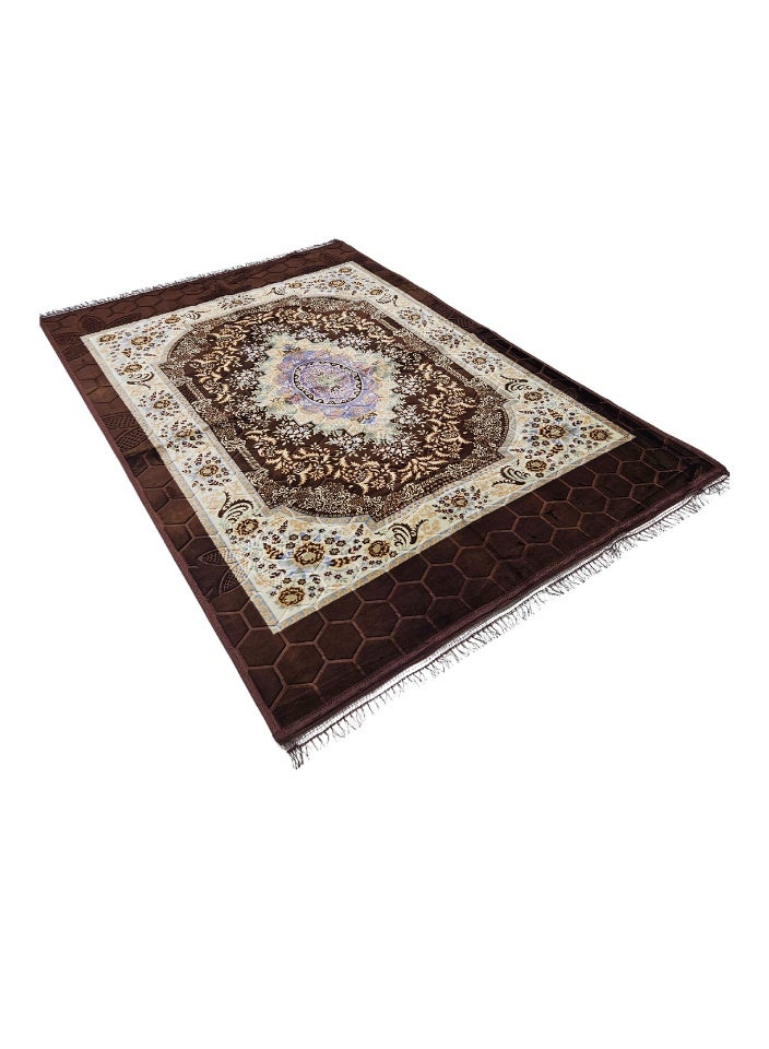SMART HOME Excellent velvet carpets and rugs, padded and soft to the touch, with beautiful 3D patterns a ground seating mat for trips, camping, hiking, and wilderness, a luxurious rug, size 230X160 cm - Image 2
