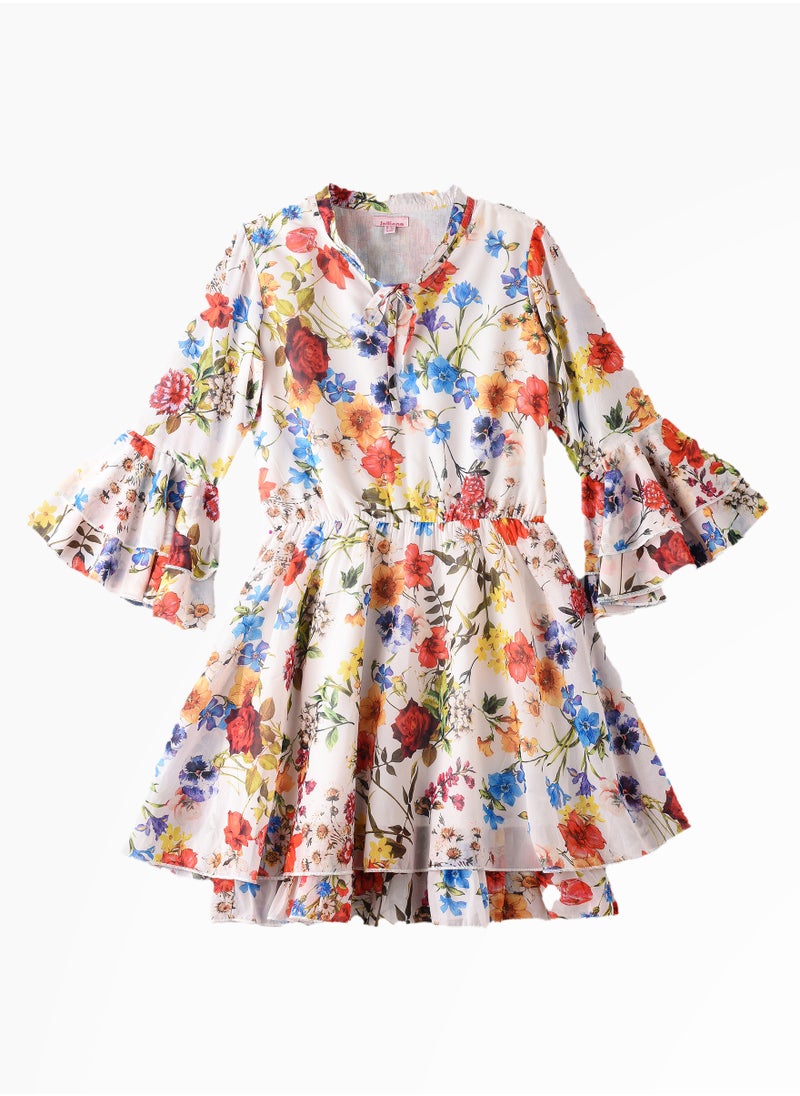 Jelliene Tween Trends: Floral Crush Dress Breezy Style & Effortless Confidence  - Image 1