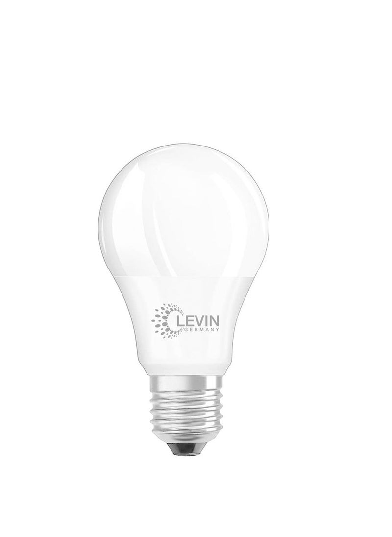 Levin Germany Levin A-Bulb 9W 6500K Daylight LED Bulb E27 220-240V IP20 220°, Ø60 x L116, Flicker Free Non-Dimmable, Frosted Finish, Suitable for Residential & Commercial Application, ESMA Approved. 