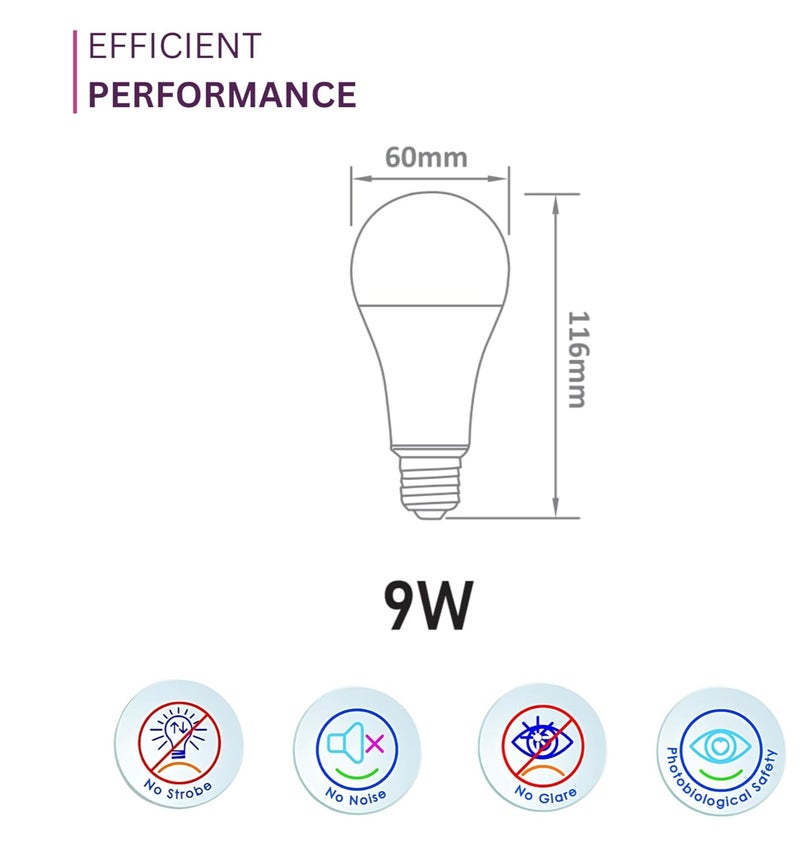 Levin Germany 9W LED Bulb E27 Cool White 6500K Energy Saving Light Bulb Bright 800 Lumens Long Lasting Lamp for Home Office Lighting Low Power Consumption LED Lighting Solution - Image 5