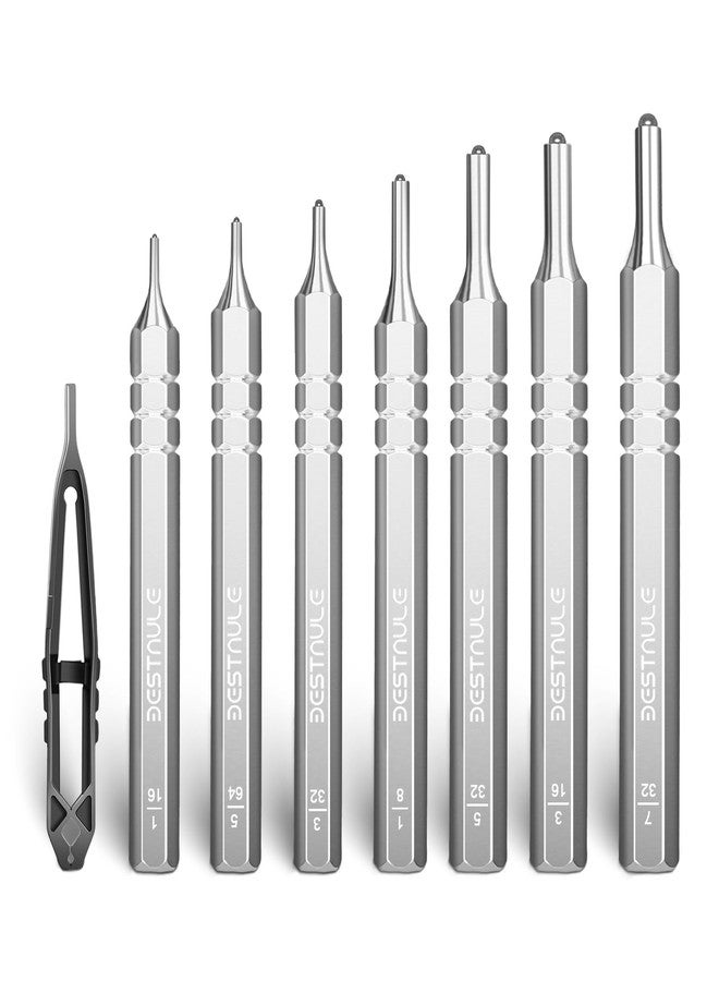 BESTNULE 8 Piece Roll Pin Punch Set, Pin Punch Set, Punch Tools with 1 Tweezers, Made of Solid Material Including Steel Punch and Tweezer, Ideal for Machinery Maintenance - Image 1