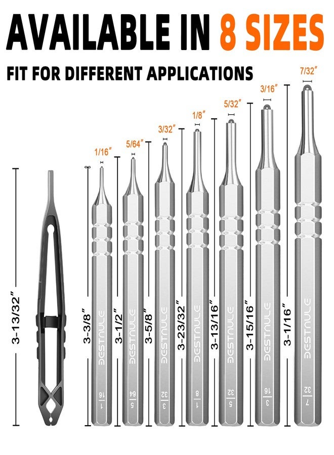 BESTNULE 8 Piece Roll Pin Punch Set, Pin Punch Set, Punch Tools with 1 Tweezers, Made of Solid Material Including Steel Punch and Tweezer, Ideal for Machinery Maintenance - Image 2