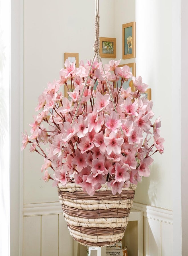 TOCHGREEN 6PCS Artificial Cherry Blossom Flowers, Pink Faux Peach Blossom Branches Stems Silk Fake Flowers 15.7’’ for Home Kitchen Wedding Party DIY Garden Decorations - Image 5