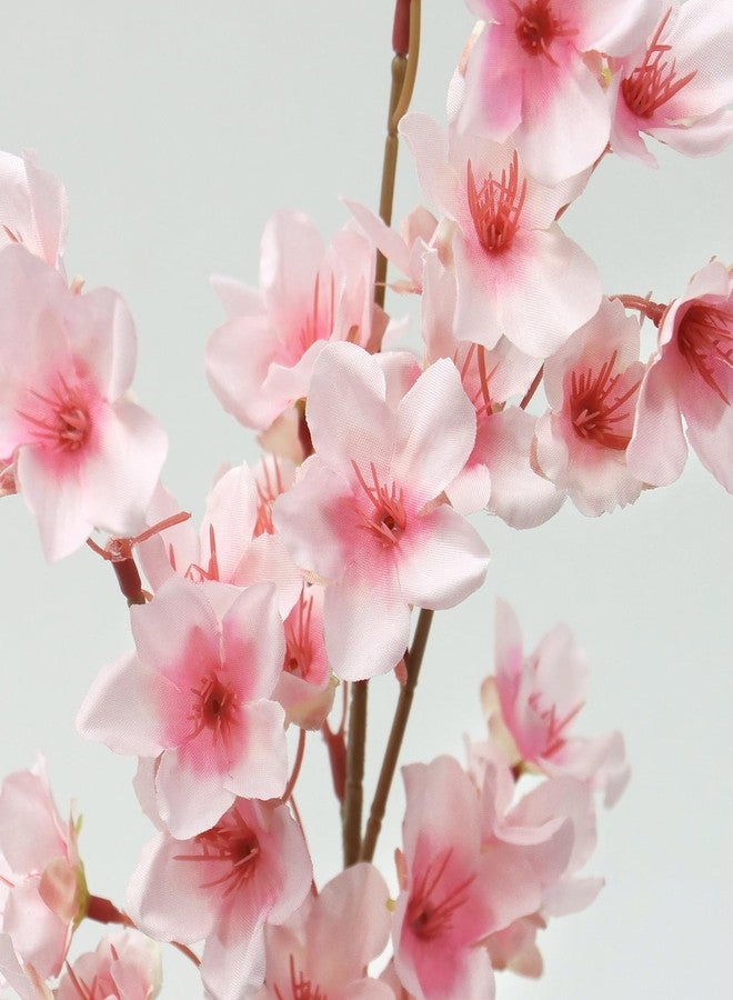 TOCHGREEN 6PCS Artificial Cherry Blossom Flowers, Pink Faux Peach Blossom Branches Stems Silk Fake Flowers 15.7’’ for Home Kitchen Wedding Party DIY Garden Decorations - Image 4