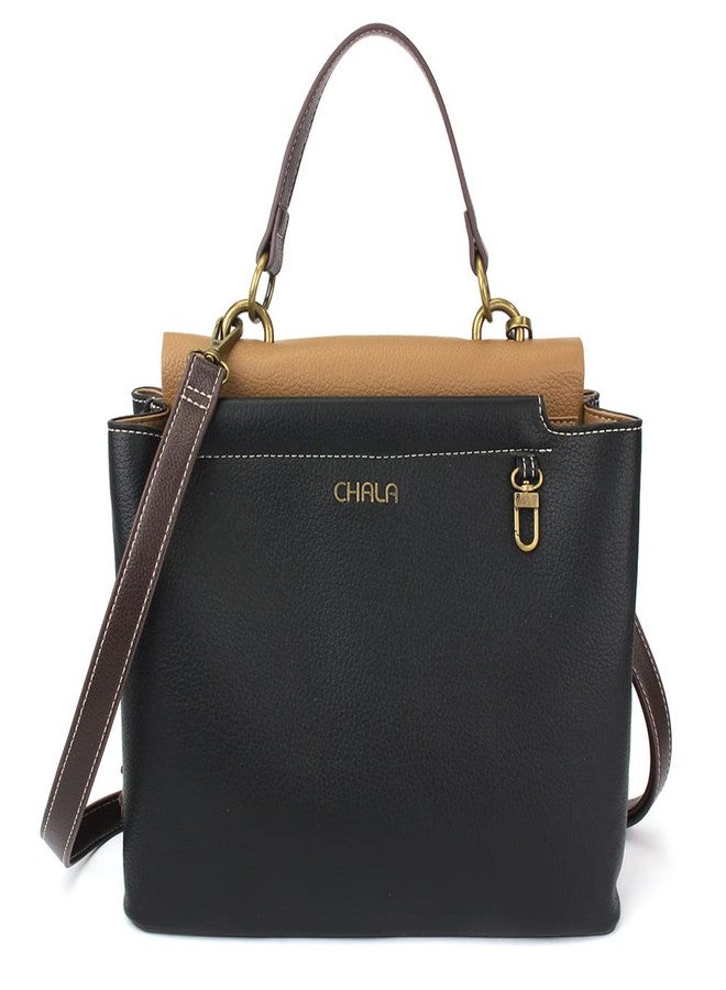 CHALA Charming Satchel Womens Tote Handbag with Forearm Strap and Detachable Crossbody Strap - black - Image 1