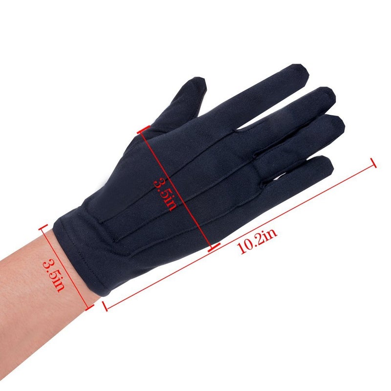 JISEN Men Police Formal Tuxedo Honor Guard Parade Nylon Cotton Gloves 26cm Black - Image 3