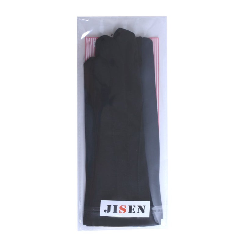 JISEN Men Police Formal Tuxedo Honor Guard Parade Nylon Cotton Gloves 26cm Black - Image 5