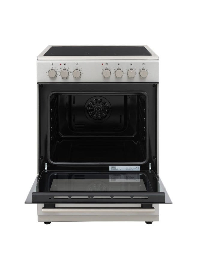 BLACK+DECKER 60x60cm Vitro Ceramic Electric Cooker, 4-Zone Hob, Flat Glass Door 4 BXOFV604.002VX Inox - Image 4