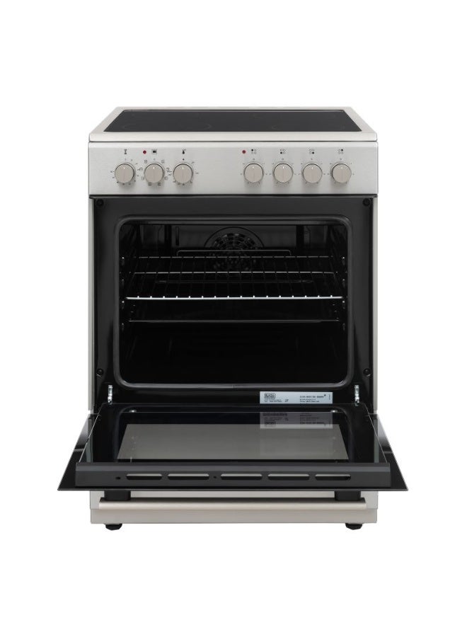 BLACK+DECKER 60x60cm Vitro Ceramic Electric Cooker, 4-Zone Hob, Flat Glass Door 4 BXOFV604.002VX Inox - Image 3