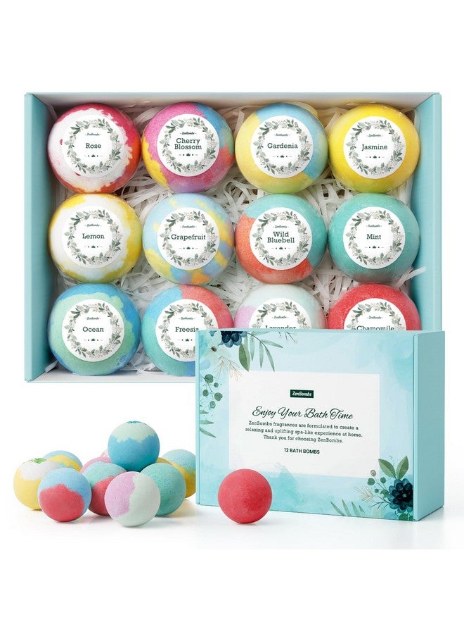 ZenBombs Bath Bombs For Women, Mothers Day Presents For Mom, 12Pcs Handmade Natural Bath Bomb, Bath Bomb With Shea Butter, Amazing Present For Her, Wife, Girlfriend, Mother - Image 1