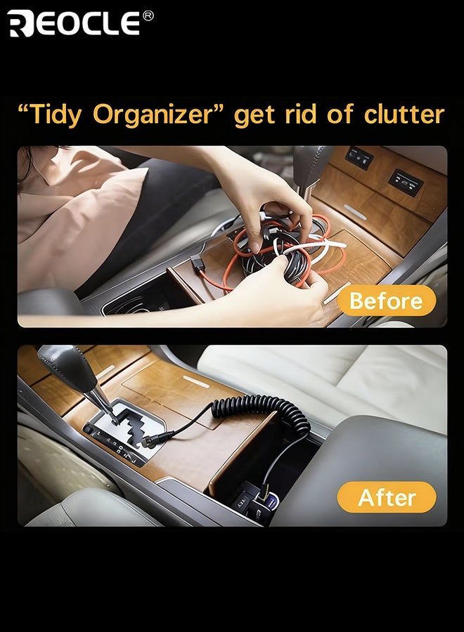 REOCLE 4-In-1 High-Speed Charging Cable Spring Retractable Cable Type-C Elastic Cable Travel Car Charging Compatible with Iphone Ipad - Image 4