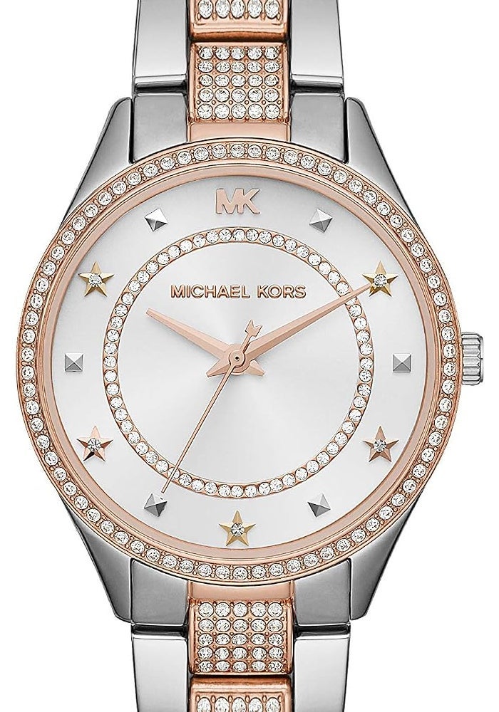 مايكل كورس Women Michael Kors Analog White Dial Women's Watch MK4388 with Multi Color Bracelet - Image 1
