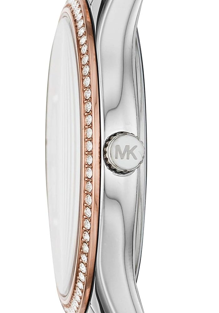 مايكل كورس Women Michael Kors Analog White Dial Women's Watch MK4388 with Multi Color Bracelet - Image 2