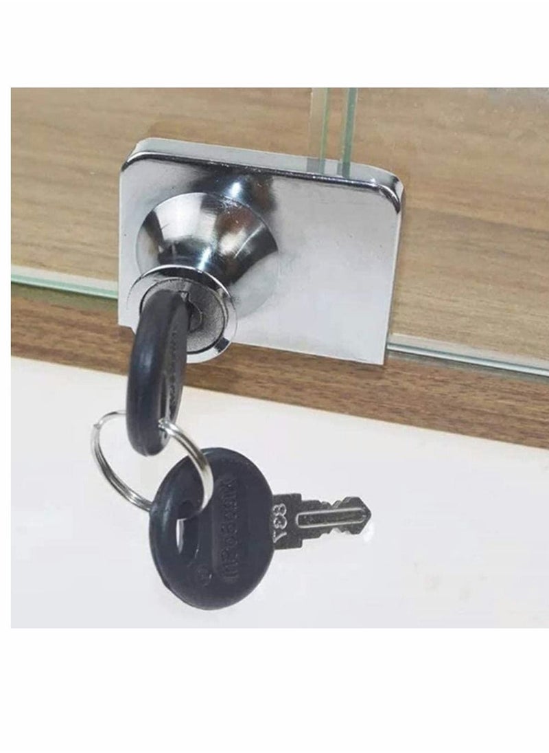 SYOSI - Locks, Glass Door Display Double Open Glass Cabinet Display Cabinet Safety Lock, Suitable for 0.2-0.31""Glass Door, Separate Key Without Drilling, Zinc Alloy - Image 1