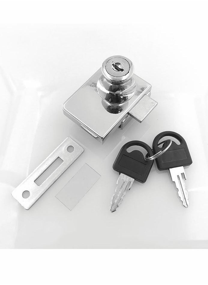 SYOSI - Locks, Glass Door Display Double Open Glass Cabinet Display Cabinet Safety Lock, Suitable for 0.2-0.31""Glass Door, Separate Key Without Drilling, Zinc Alloy - Image 1