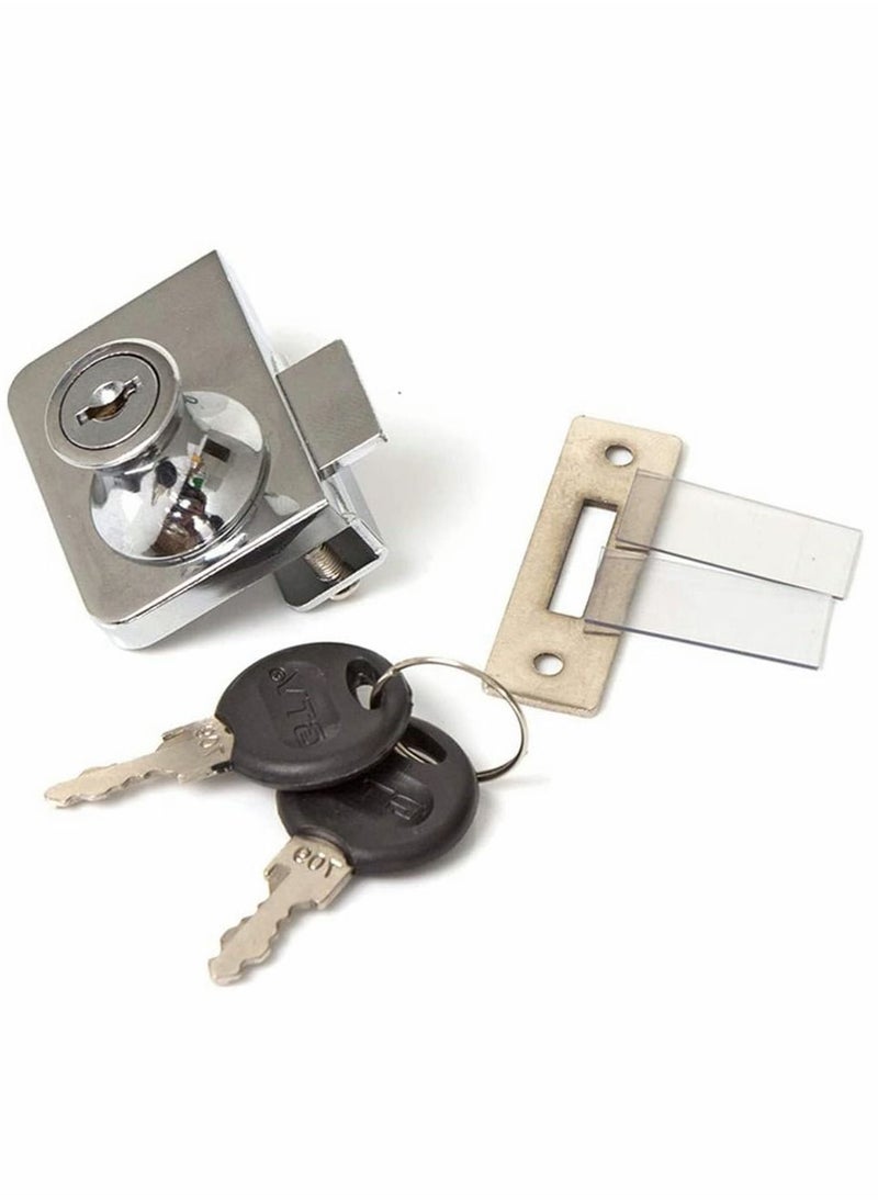 SYOSI - Locks, Glass Door Display Double Open Glass Cabinet Display Cabinet Safety Lock, Suitable for 0.2-0.31""Glass Door, Separate Key Without Drilling, Zinc Alloy - Image 1