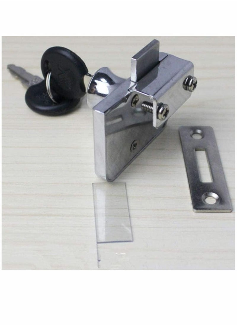 SYOSI - Locks, Glass Door Display Double Open Glass Cabinet Display Cabinet Safety Lock, Suitable for 0.2-0.31""Glass Door, Separate Key Without Drilling, Zinc Alloy - Image 1