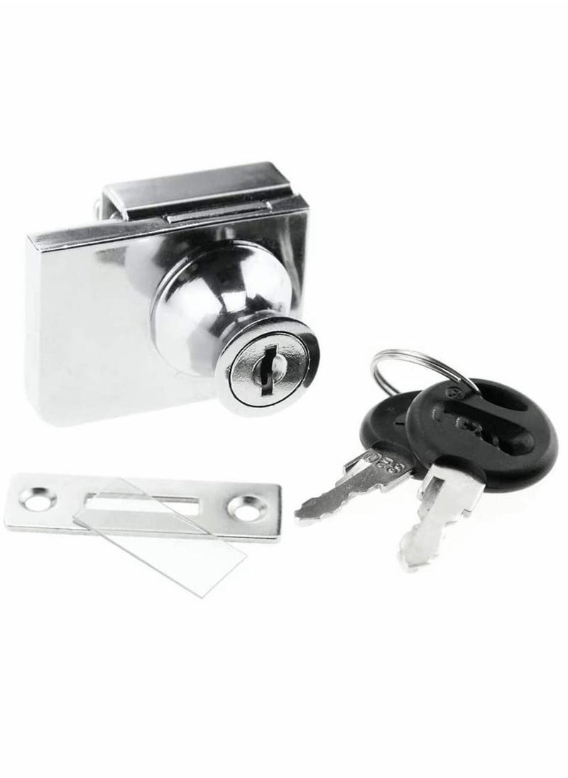 SYOSI - Locks, Glass Door Display Double Open Glass Cabinet Display Cabinet Safety Lock, Suitable for 0.2-0.31""Glass Door, Separate Key Without Drilling, Zinc Alloy - Image 1