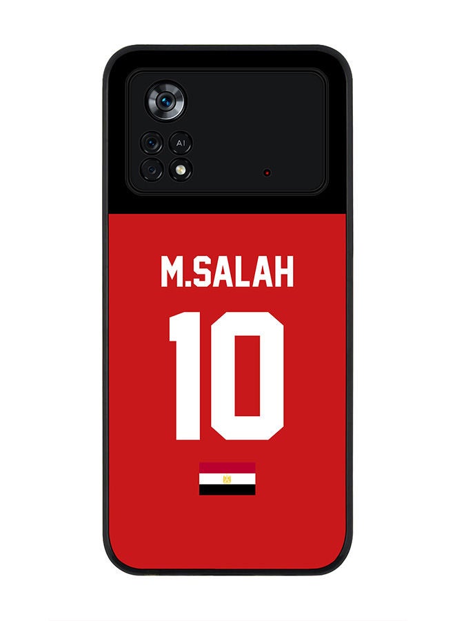 Stylizedd Rugged Black edge case for Poco M4 Pro 4G Slim fit Soft Case Flexible Rubber Edges Anti Drop TPU Gel Thin Cover - Football Team - Egypt Player Name - M.Salah - Image 1