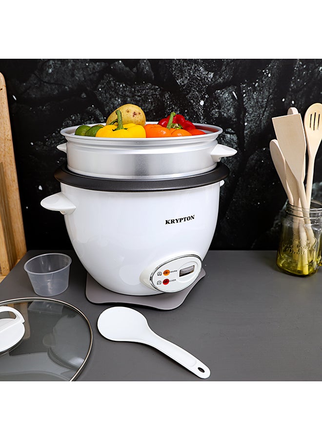 KRYPTON Rice Cooker With Steamer Non-Stick Inner Pot 1.8 L 700 W KNRC5283 White/Grey/Black - Image 3