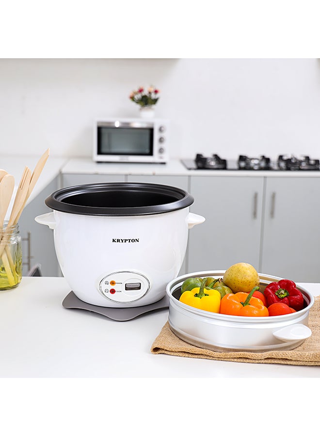 KRYPTON Rice Cooker With Steamer Non-Stick Inner Pot 1.8 L 700 W KNRC5283 White/Grey/Black - Image 2